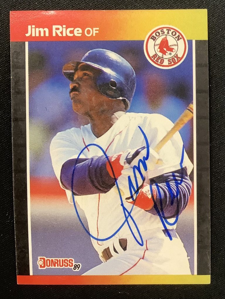 Jim Rice Signed 1988 Leaf #122 Baseball Card Boston Red Sox Autograph HOF TPG