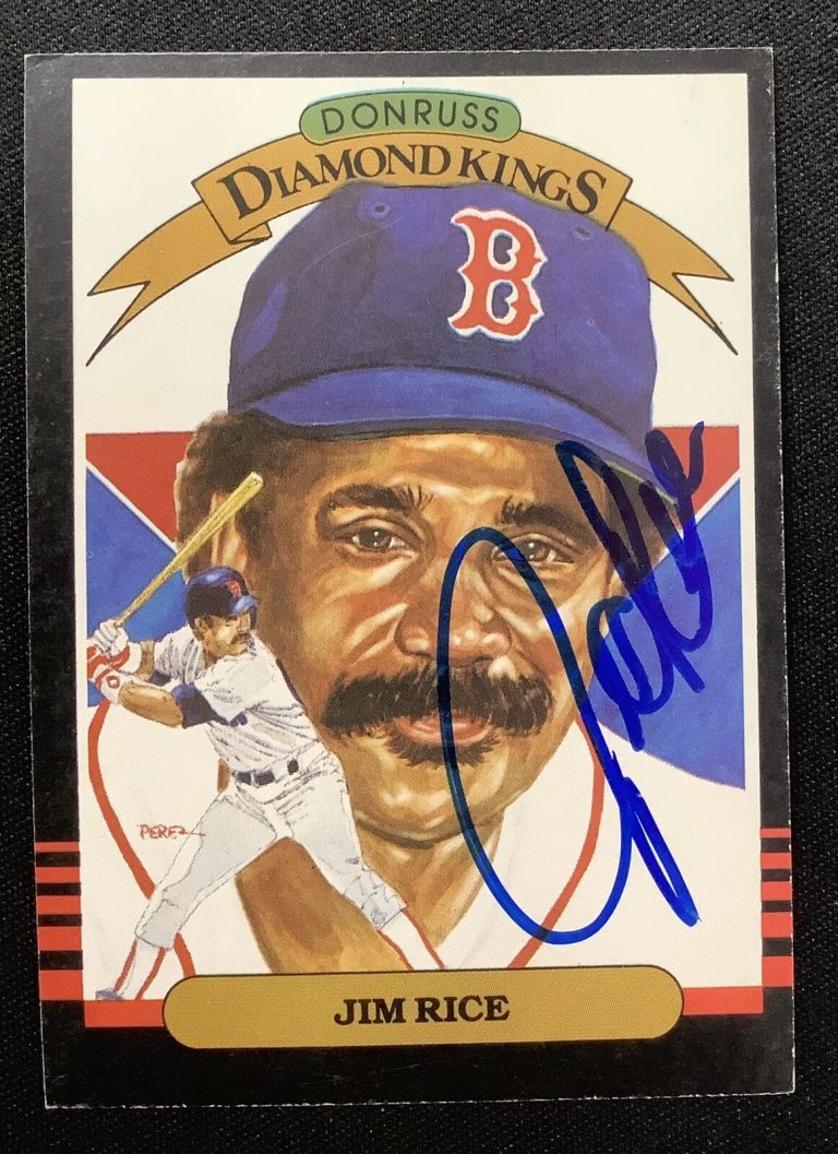 Jim Rice Signed 1985 Donruss Diamond Kings #15 Baseball Card Red Sox Auto TPG