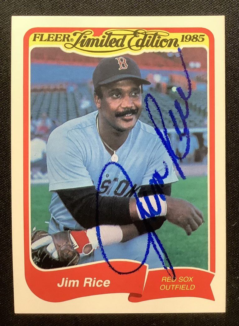 Jim Rice Signed 1985 Fleer #27 Baseball Card Boston Red Sox Autograph HOF TPG