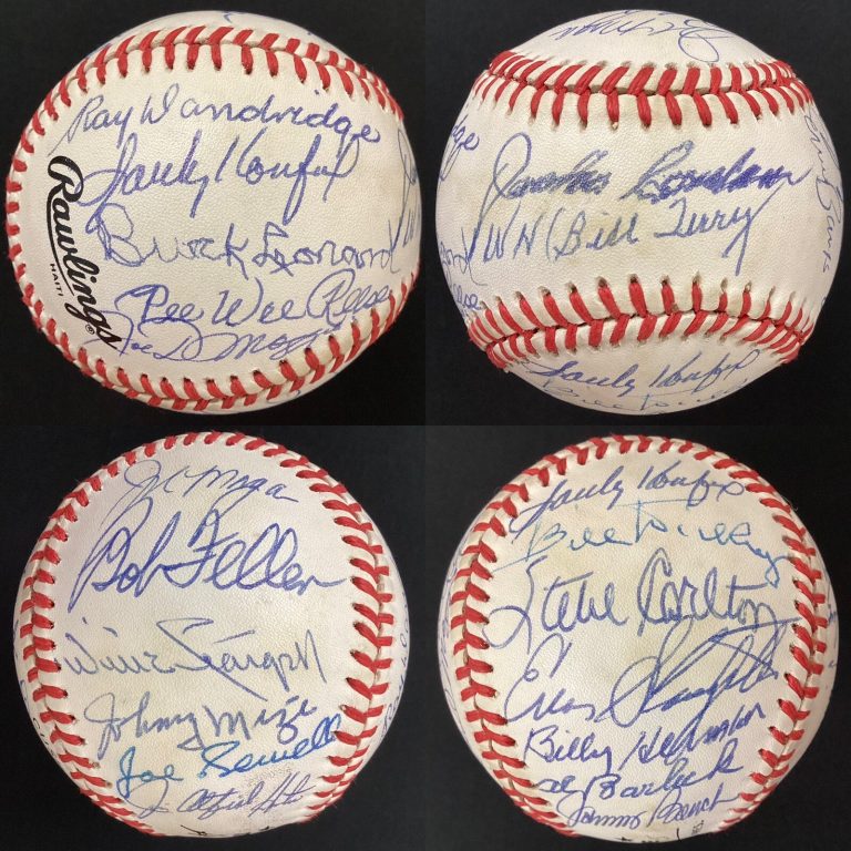 Hall of Famers Multi Signed Baseball ABG Joe DiMaggio Koufax Terry +21 Autos JSA