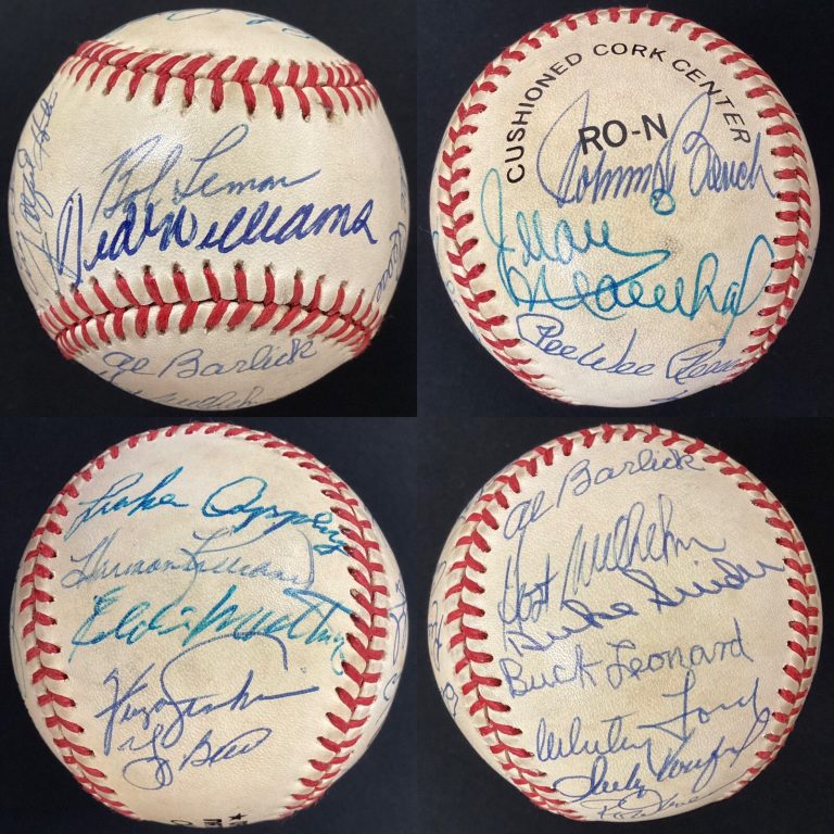 Hall of Famers Multi Signed Baseball CSF Ted Williams Koufax Berra +19 Autos JSA