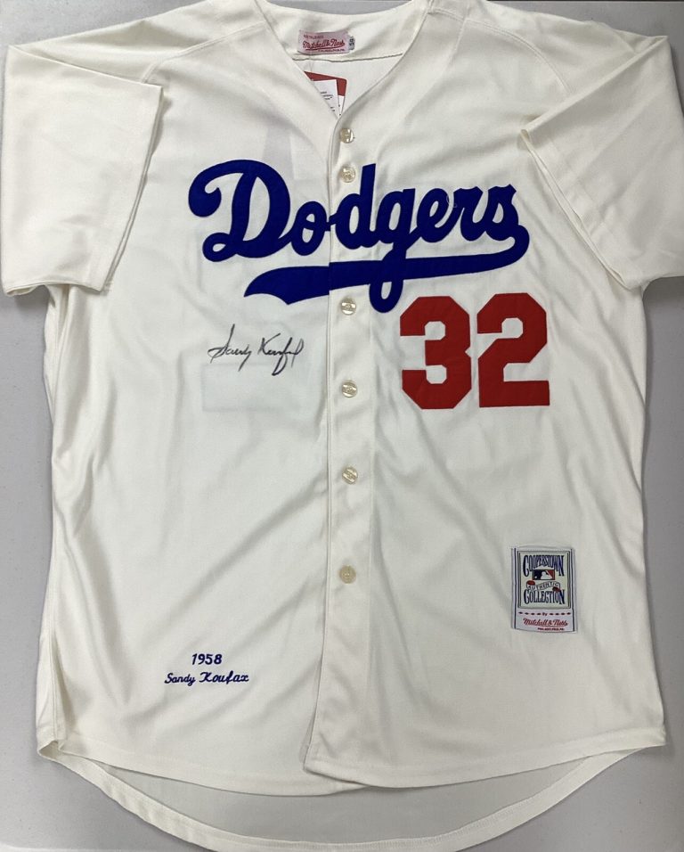 Sandy Koufax Signed Jersey #32 Baseball HOF Brooklyn Dodgers Home Autograph JSA