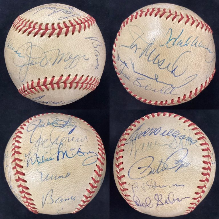Hall of Famers Signed Baseball JEC Joe DiMaggio Ted Williams +18 Autos HOF JSA
