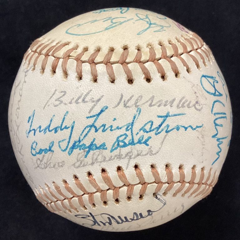 1977 Hall of Fame Induction Signed Baseball Edd Roush Johnson +28 Autos HOF JSA