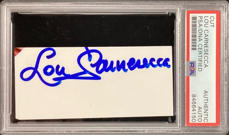 Lou Carnesecca Signed Cut NBA Basketball HOF Coach St Johns Autograph PSA/DNA