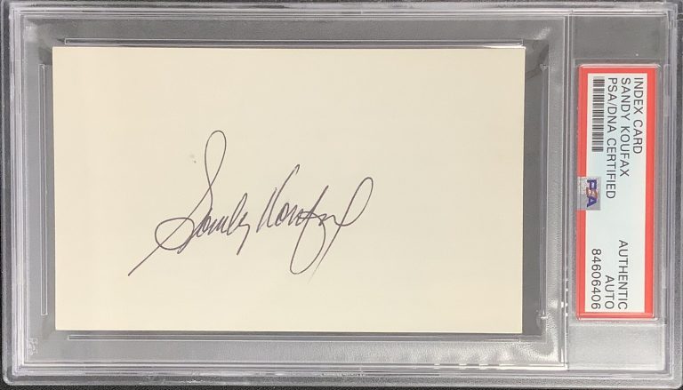 Sandy Koufax Signed Index Card Baseball Dodgers Autograph HOF CY WSC PSA/DNA 2