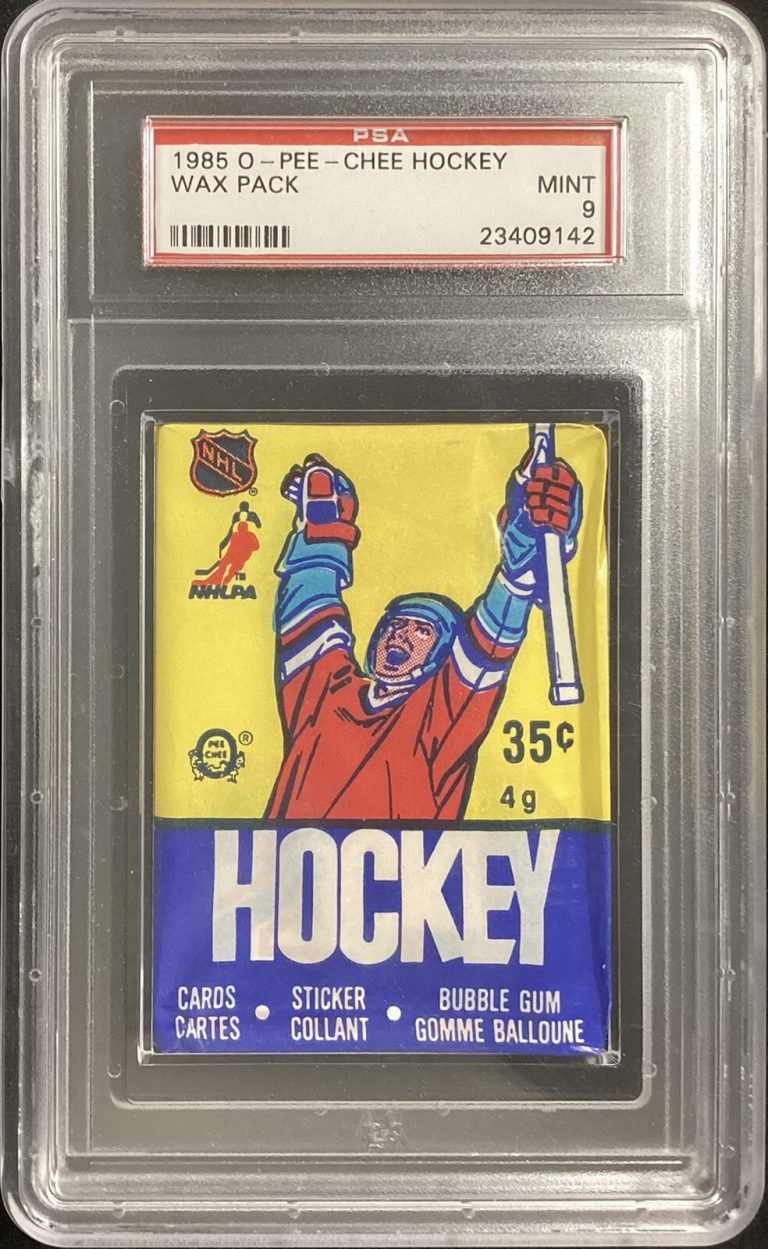 1985 OPC O-Pee-Chee Hockey Wax Pack PSA 9 Mint Mario Lemieux Rookie Card Sealed