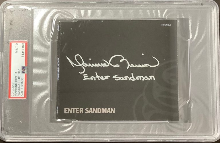 Mariano Rivera Signed CD Jacket Enter Sandman Yankees Metallica PSA/DNA Auto 9