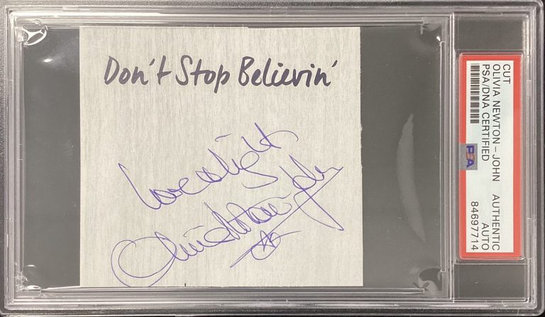 Olivia Newton John Signed Cut Grease Sandy Autograph Inscription Xanadu PSA/DNA