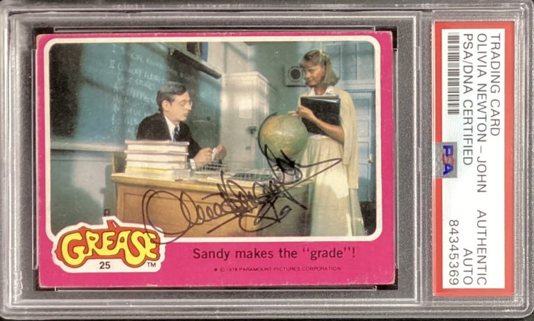 Olivia Newton John Signed 1978 Paramount #25 Card Grease Sandy Autograph PSA/DNA