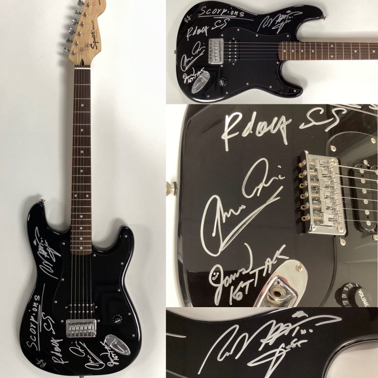 Scorpions Band Signed Guitar Rudolf Schenker Meine Jabs Autograph +2 Sigs JSA