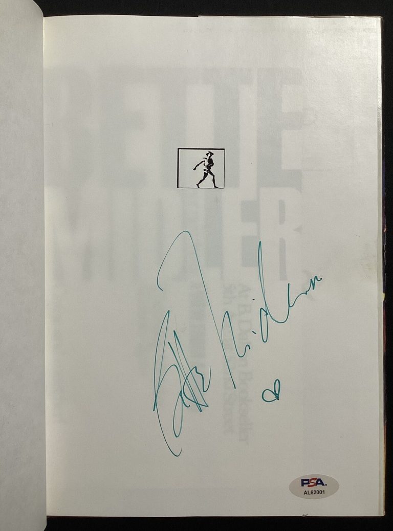 Bette Midler Signed Book View From A Broad HCB Beaches Actress Autograph PSA/DNA
