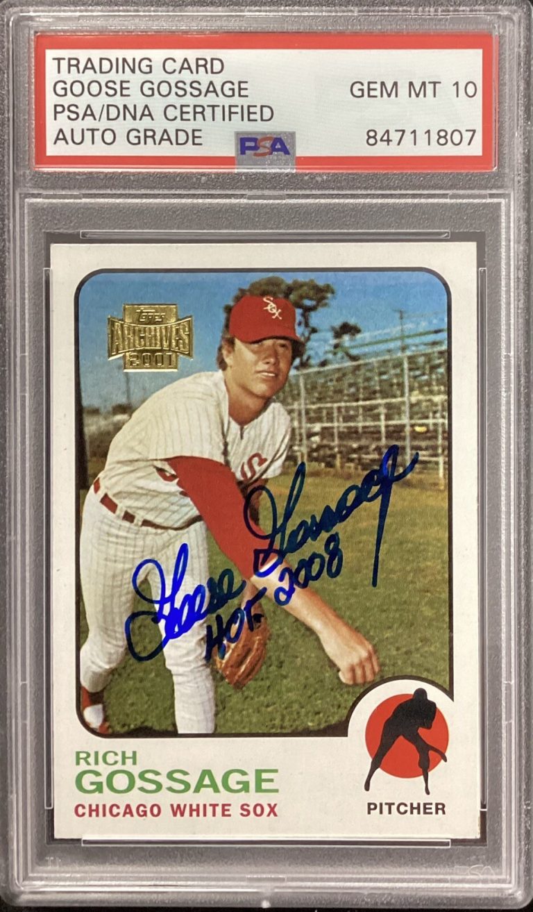 Goose Gossage Signed 2001 Topps Archives #174 Card HOF PSA/DNA Auto Gem Mt 10