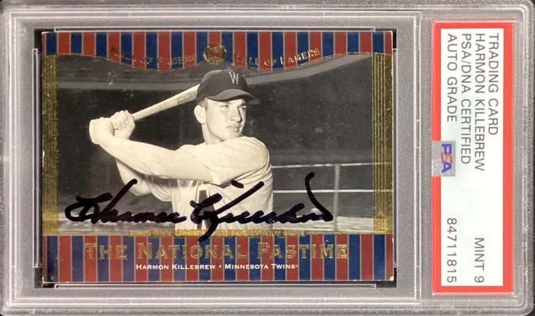 Harmon Killebrew Signed 2001 Upper Deck #76 Card Twins Autograph PSA/DNA Auto 9