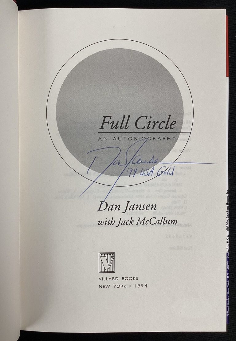 Dan Jansen Signed Book Full Circle HCB Olympic Gold Speed Skater Autograph JSA