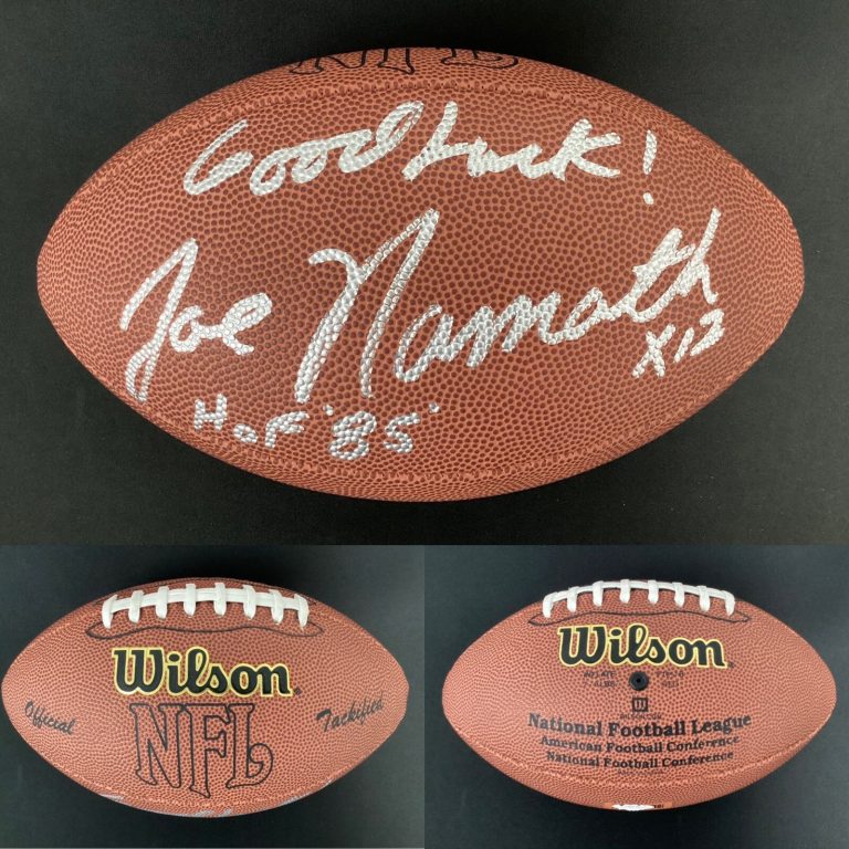 Joe Namath Signed Football Wilson Jets Autograph Good Luck HOF85 Inscription JSA