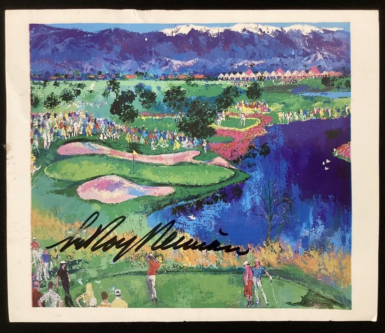 LeRoy Neiman Signed Postcard Sports Artist Autograph Cove at Vintage Damage TPG