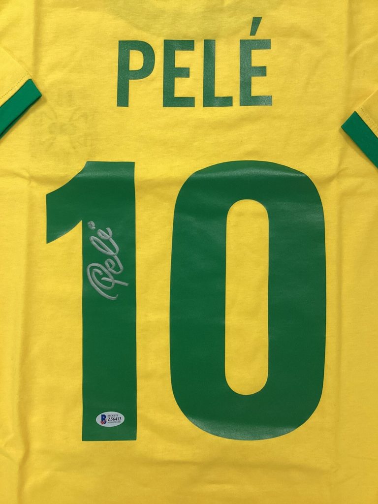 Pele Signed Yellow Brazil Soccer Jersey #10 CBD FIFA World Cup Bicycle Kick BAS