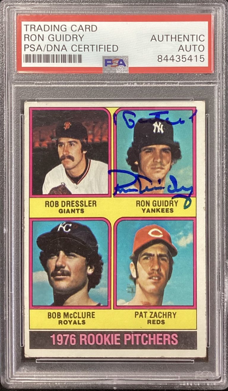 Ron Guidry Signed 1976 Topps #599 Card Yankees Autograph Gator Inscrip PSA/DNA
