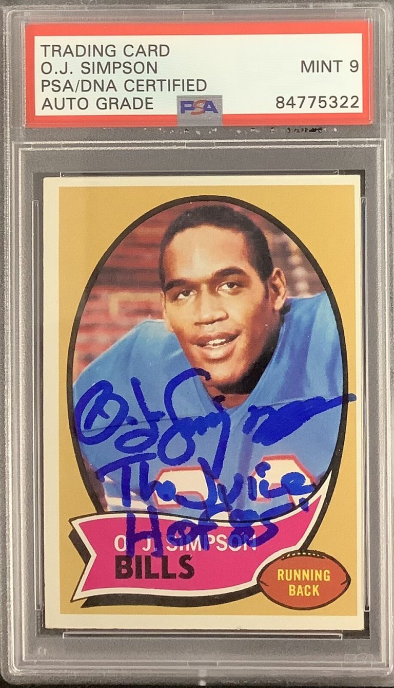 OJ Simpson Signed 1970 Topps #90 Rookie Card Football HOF PSA/DNA Auto Mint 9