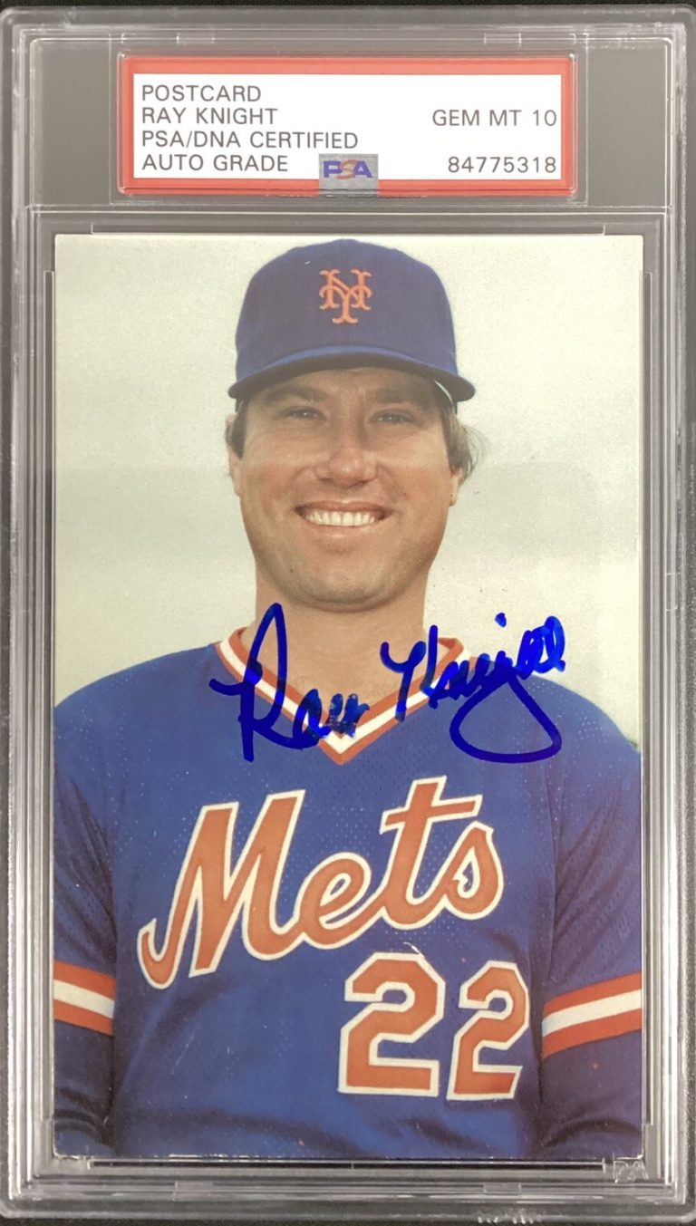 Ray Knight Signed Postcard Autograph 1986 NY Mets Baseball HOF PSA/DNA Auto 10