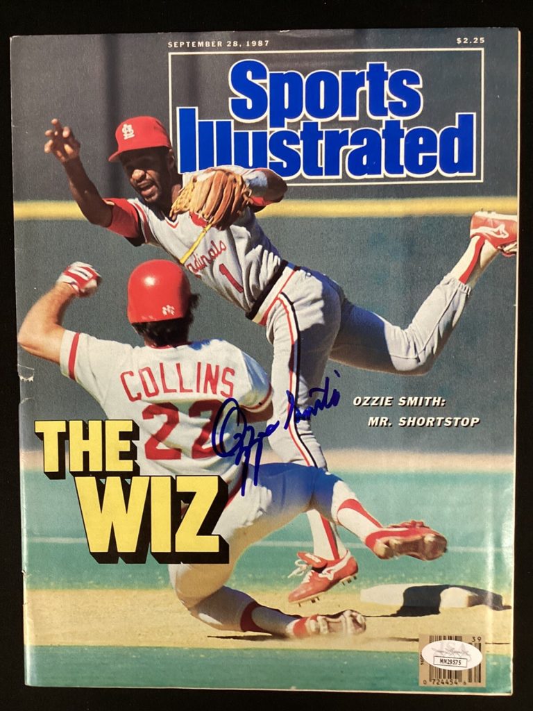 Ozzie Smith Signed Sports Illustrated 9/28/87 No Label Cardinals Autograph JSA