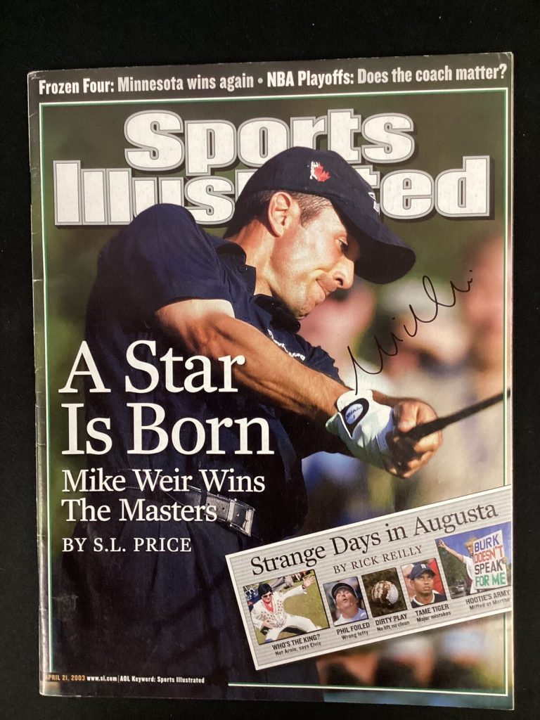 Mike Weir Signed Sports Illustrated 4/21/03 No Label Masters PGA Golf Auto JSA