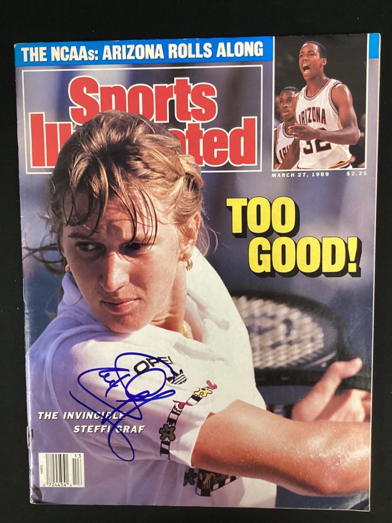 Steffi Graf Signed Sports Illustrated 3/27/89 No Label Tennis US Open Auto JSA