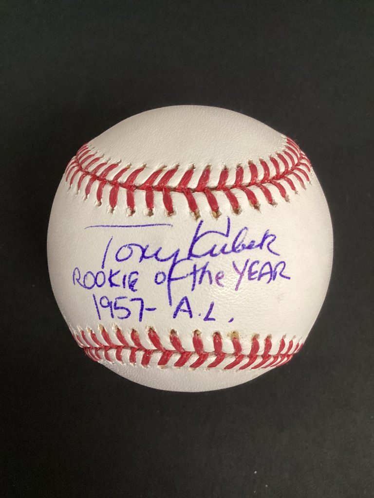 Tony Kubek Signed Baseball Bob Brown AL ROY 57 Inscription NYY HOF Autograph JSA