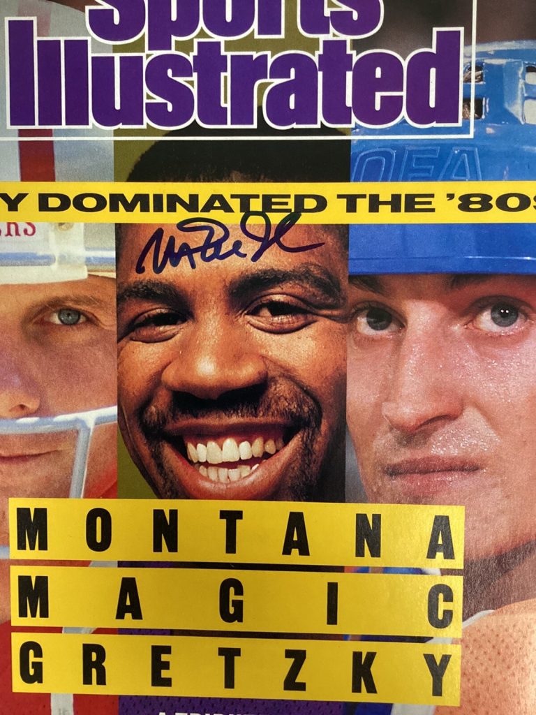Magic Johnson Signed Sports Illustrated 12/18/89 No Label Wayne Gretzky Auto BAS