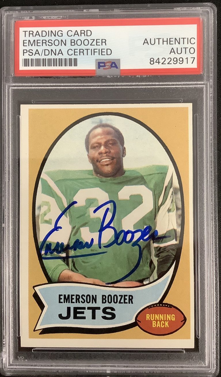 Emerson Boozer Signed 1970 Topps #254 Football Card Autograph SB 3 Jets PSA/DNA