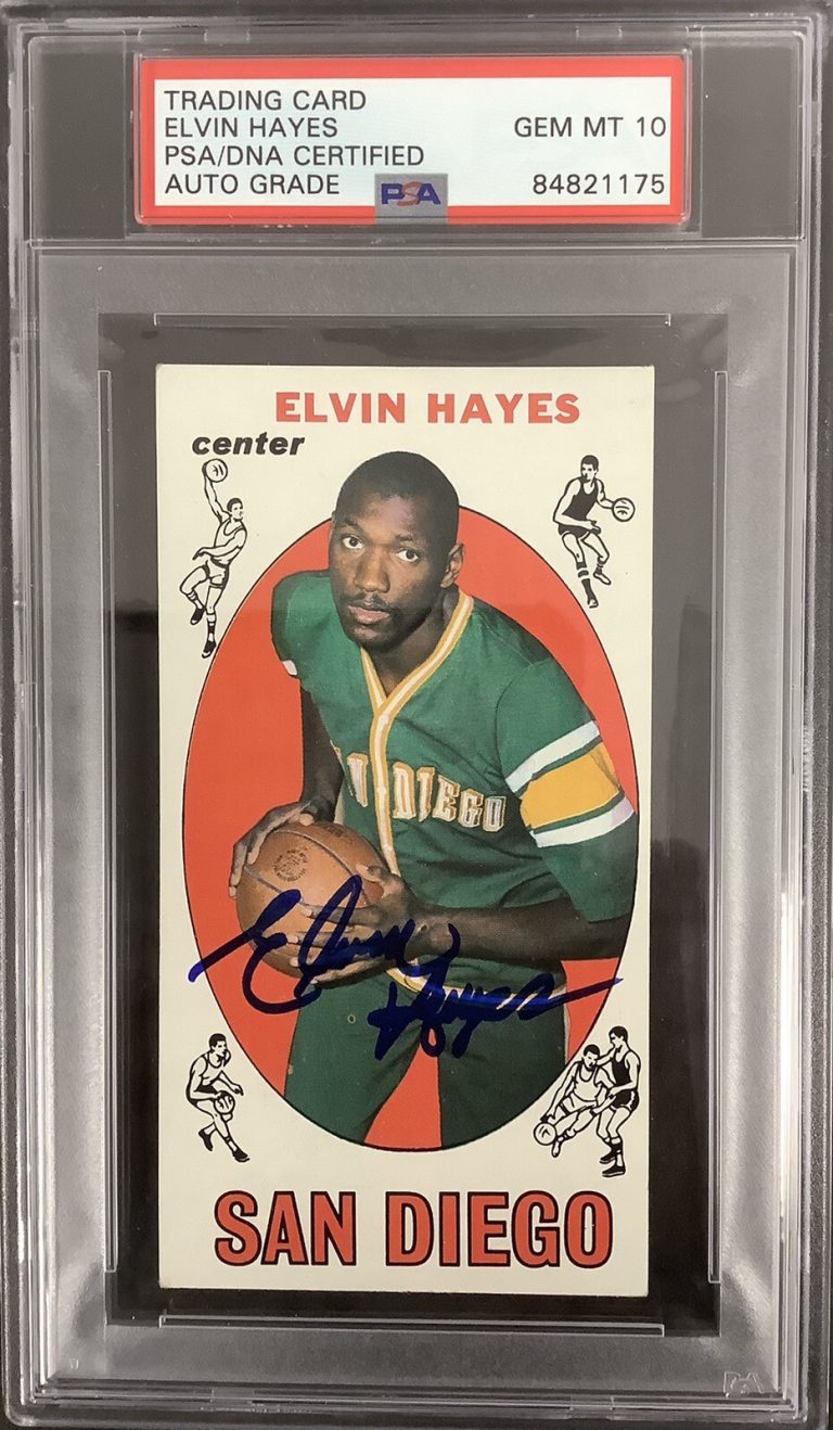 Elvin Hayes Signed 1969 Topps #75 Basketball Card HOF Rockets PSA/DNA Auto 10
