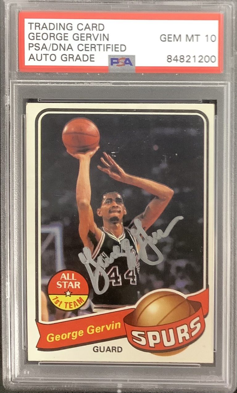 George Gervin Signed 19879 Topps #1 Basketball Card HOF Autograph PSA/DNA MT 10