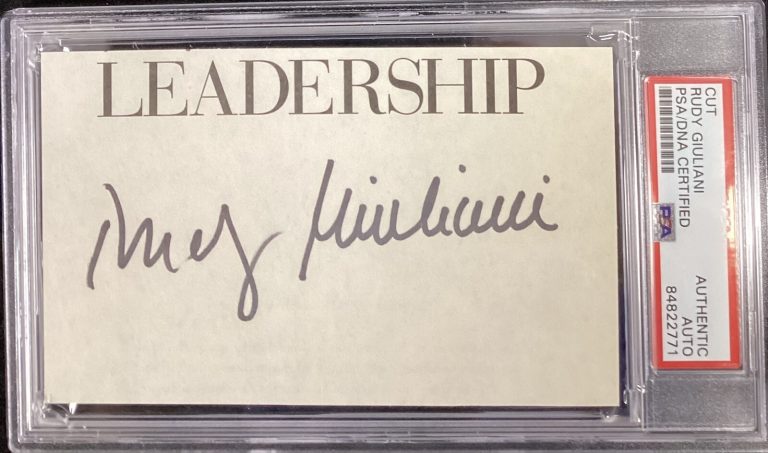 Rudy Giuliani Signed Cut President Republican Lawyer Autograph PSA/DNA NY Mayor