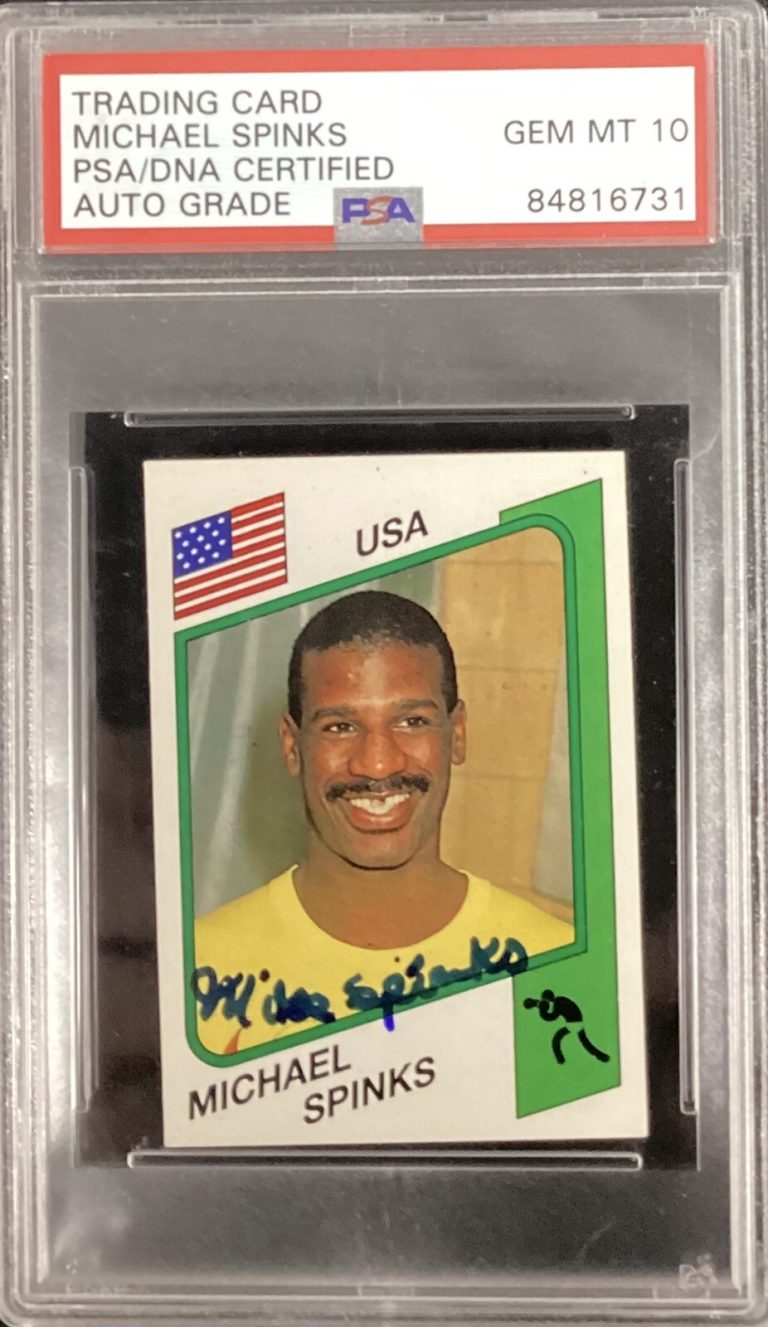 Michael Spinks Signed 1986 Panini Supersport #146 Boxing Rookie PSA/DNA Auto 10