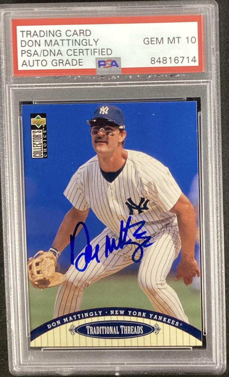 Don Mattingly Signed 1995 Upper Deck #100 Baseball Yanks Card Auto PSA/DNA MT 10