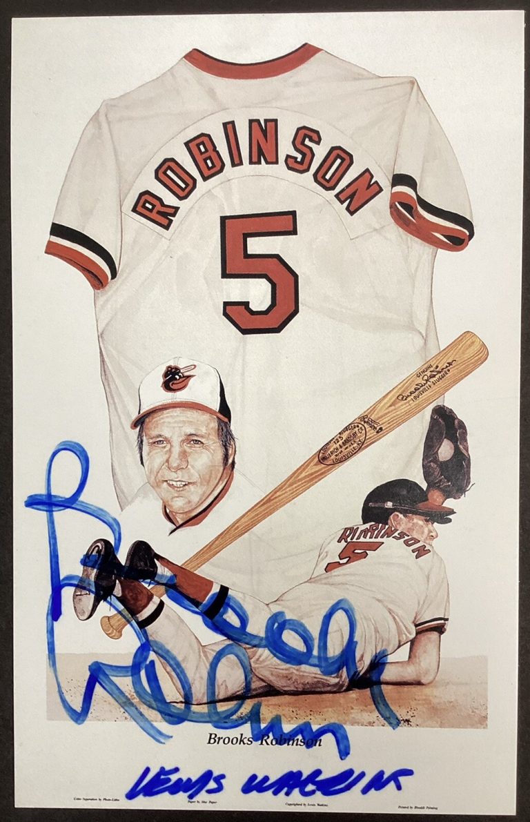 Brooks Robinson Signed Postcard Orioles Autograph JSA Lithograph HOF Gold Glove