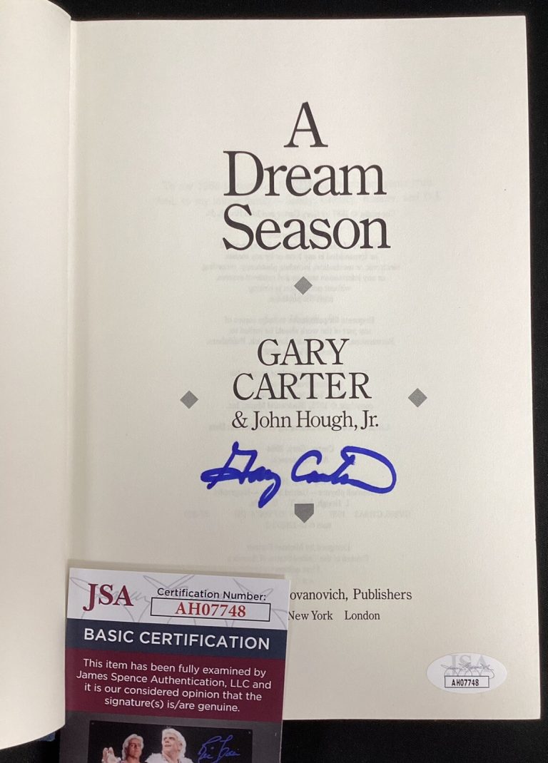 Gary Carter Signed Book A Dream Season 1986 NY Mets Baseball World Series JSA