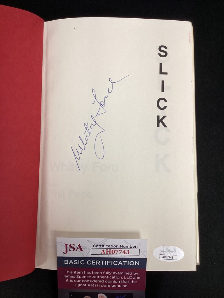Whitey Ford Signed Book Slick My Life In Baseball HOF Autograph JSA NY Yankees
