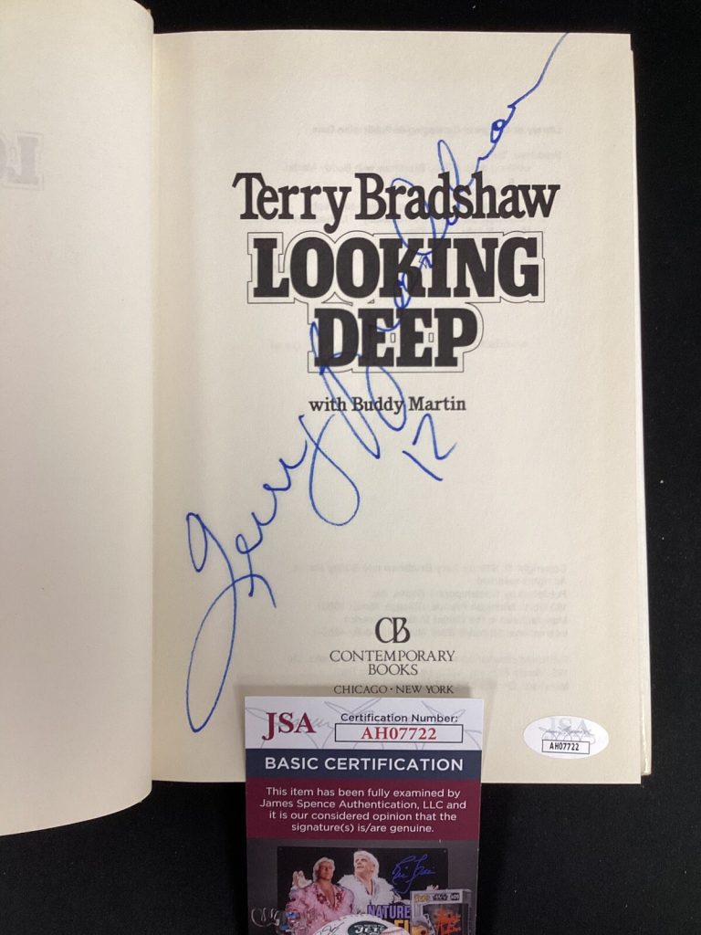 Terry Bradshaw Signed Book Looking Deep Football Steelers Autograph HOF JSA #2