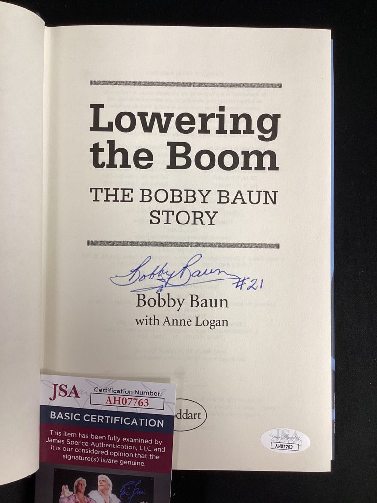 Bobby Baun Signed Book Lowering The Boom Hockey Maple Leafs Autograph JSA NHL