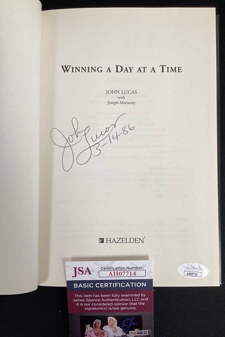 John Lucas Signed Book Winning one day at a Time Basketball Autograph NBA JSA