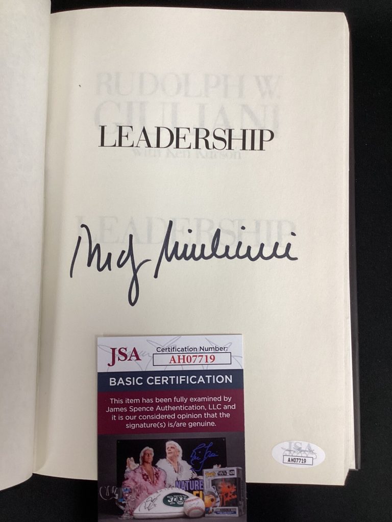 Rudy Giuliani Signed Book Leadership ￼JSA Autograph Mayor NY City 9-11 GOP