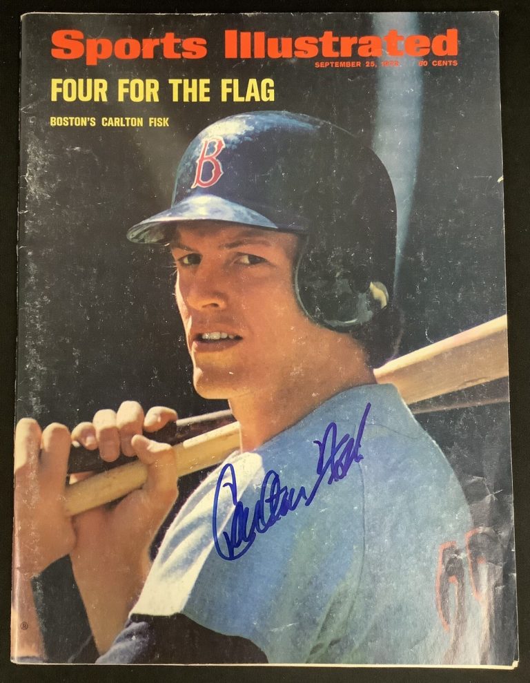 Carlton Fisk Signed Sports Illustrated 9/25/72 No Label Sox Baseball Auto JSA