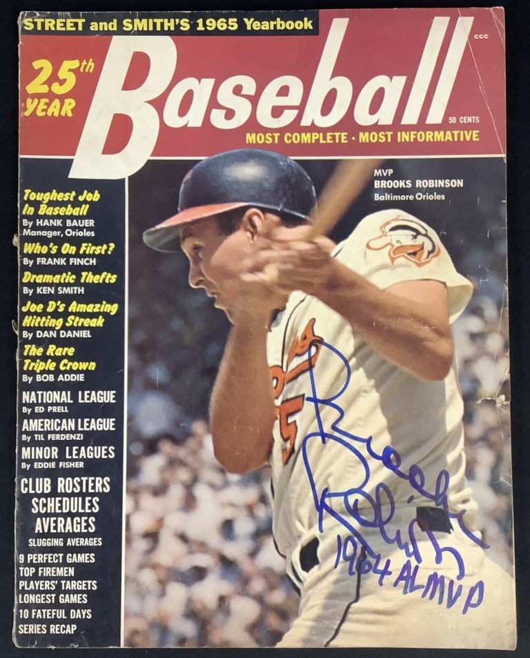 Brooks Robinson￼ Signed 1965 Street & Smith Baseball Yearbook No Label Auto JSA