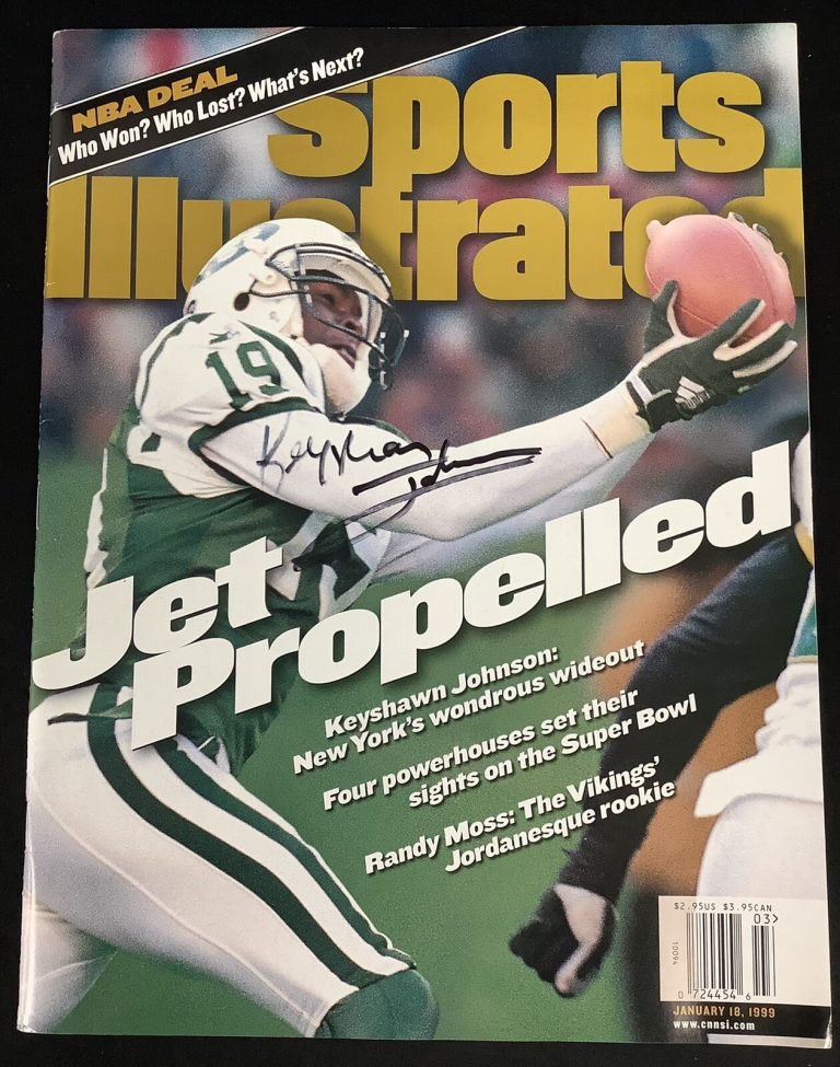 Keyshawn Johnson Signed Sports Illustrated 1/18/99 No Label Jets Autograph JSA 2