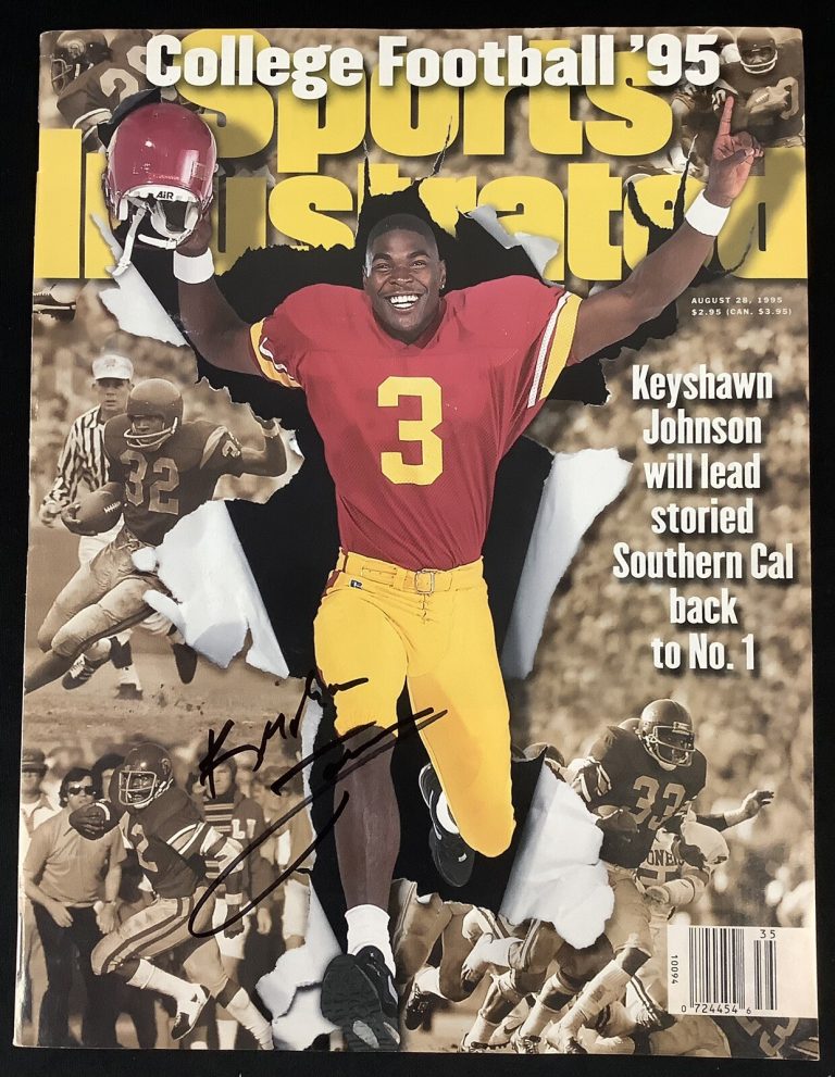 Keyshawn Johnson Signed Sports Illustrated 8/28/95 No Label  Socal Autograph JSA