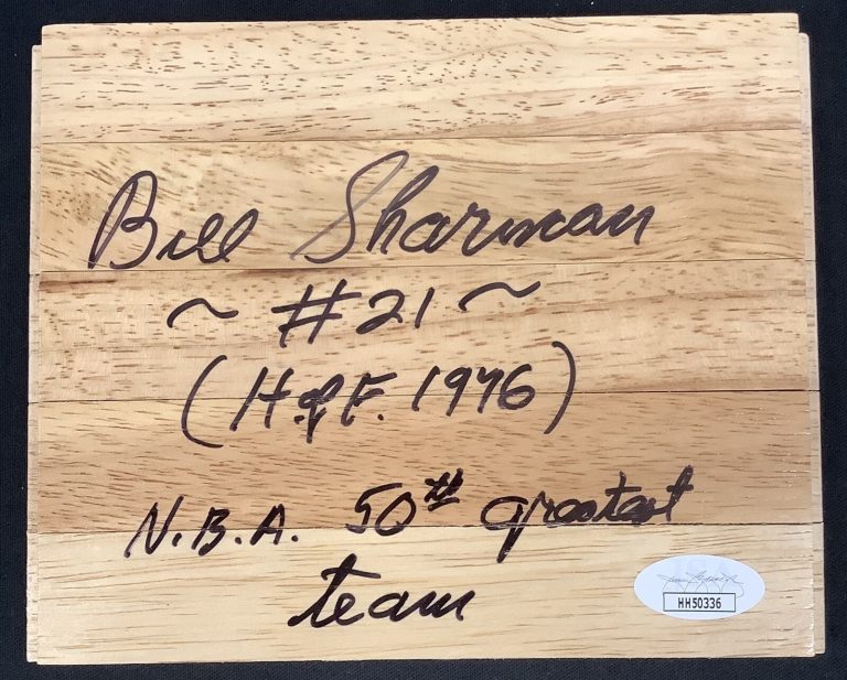 Bill Sharman Signed Floor Board Basketball Court Celtics Autograph HOF 1976 JSA