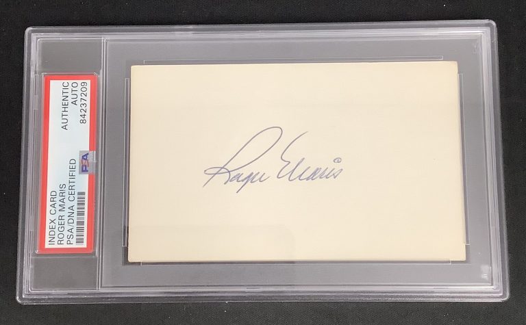 Roger Maris Signed Index Card Baseball Autograph NY Yankees Mint Sig PSA/DNA
