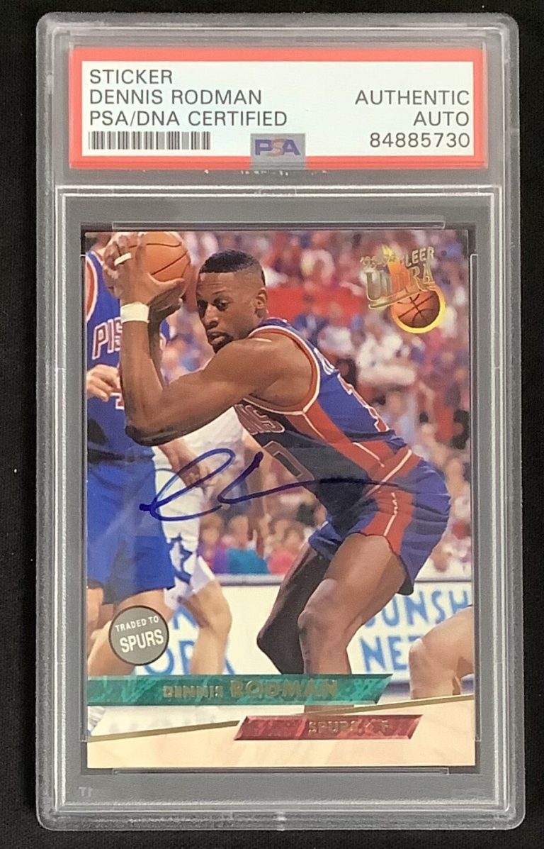 Dennis Rodman Signed 1994 Fleer #170 Card Sticker Basketball￼ Autograph PSA/DNA